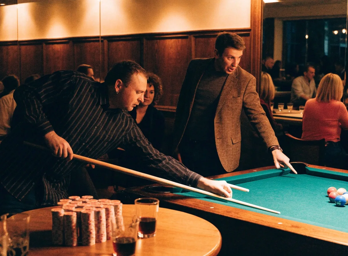 Gäste beim gemeinsamen Billardabend in kleiner Runde
