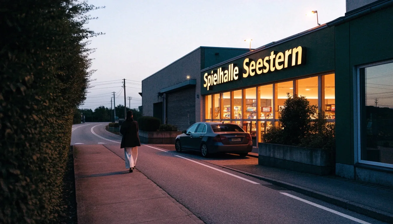 Gerätewand im Spielbereich bei Nacht