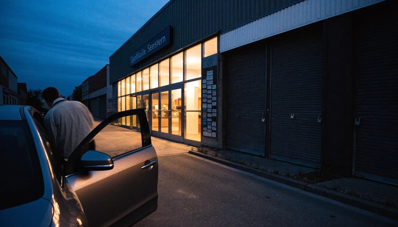 Eingang des Seestern Freizeitcenters in Dietzenbach bei Nacht