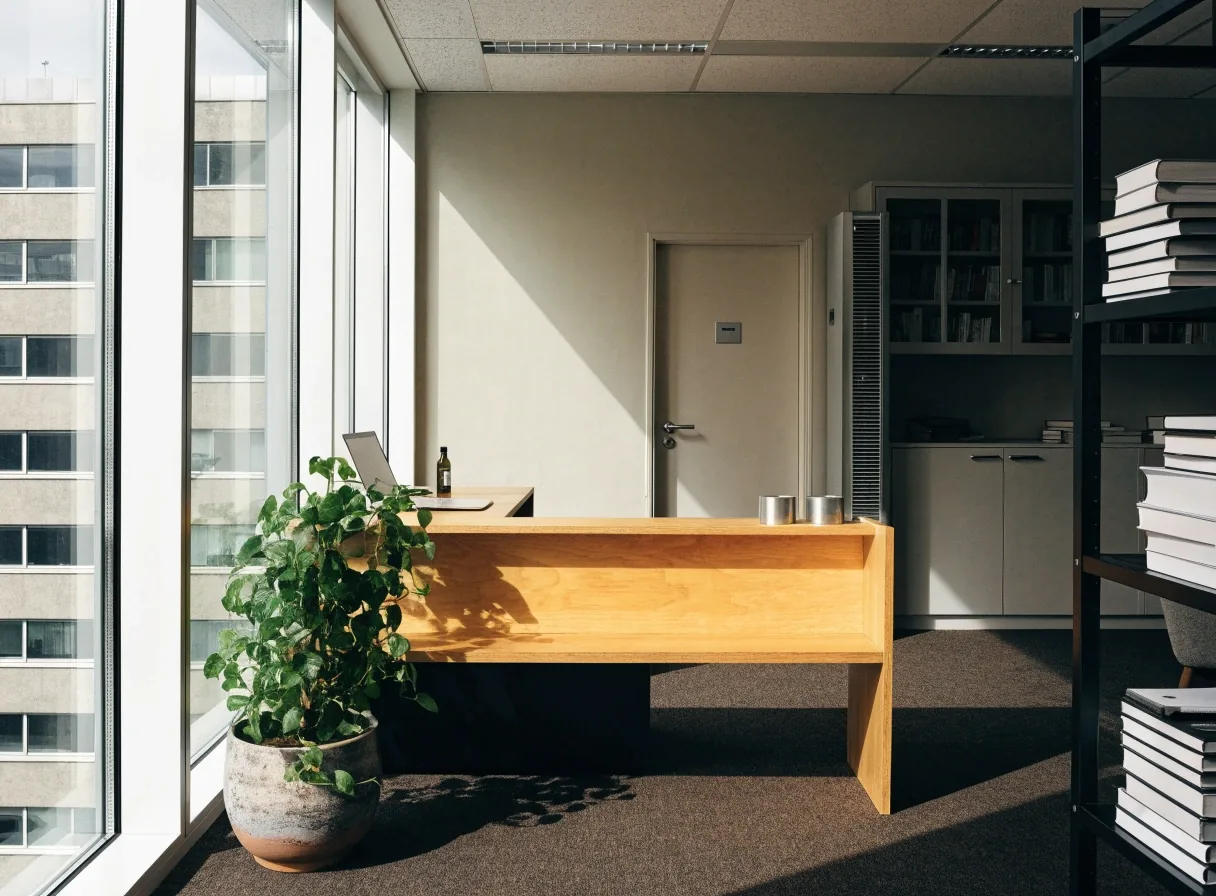 Editorial desk with sorted index cards in daylight