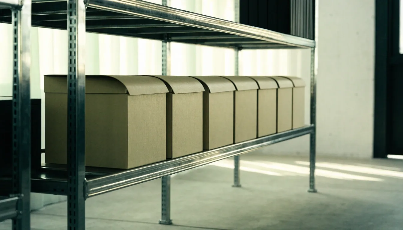 Neatly stacked empty folders on a bright desk